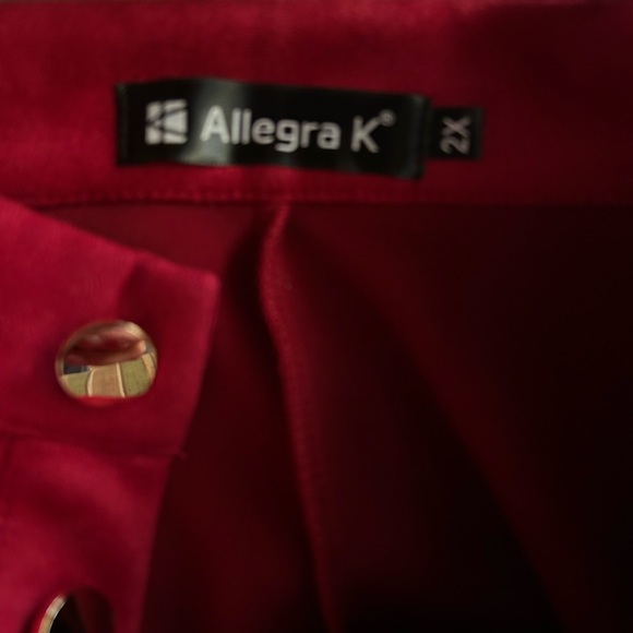 Allegra K skirt red button front with gold buttons plus Sz 2X. - Picture 3 of 4